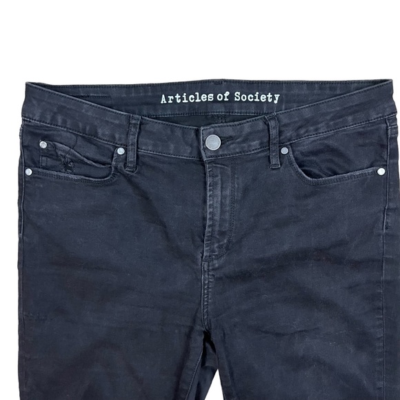 Articles Of Society 31 Black Sammy Diagonal Hem Distressed Jeans - Picture 6 of 12